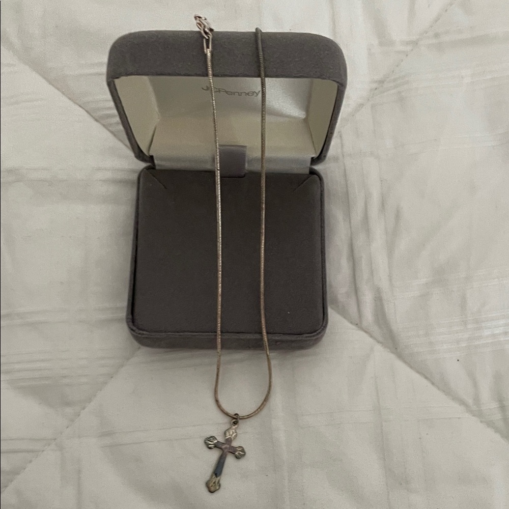 JCPenney silver Cross Pendant Necklace